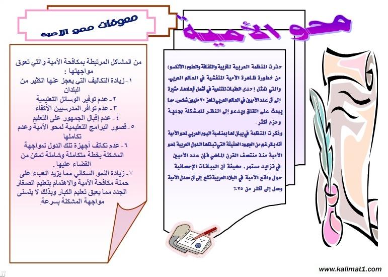 اليوم العربي لمحو الأمية 2013 relatif