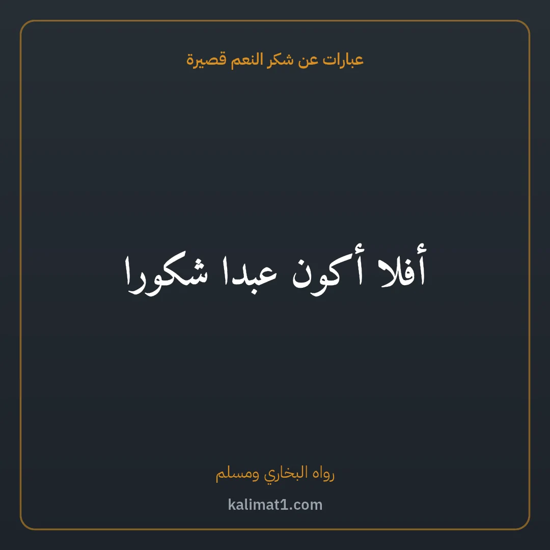 عبارات عن شكر النعم قصيرة: أفلا أكون عبدا شكورا