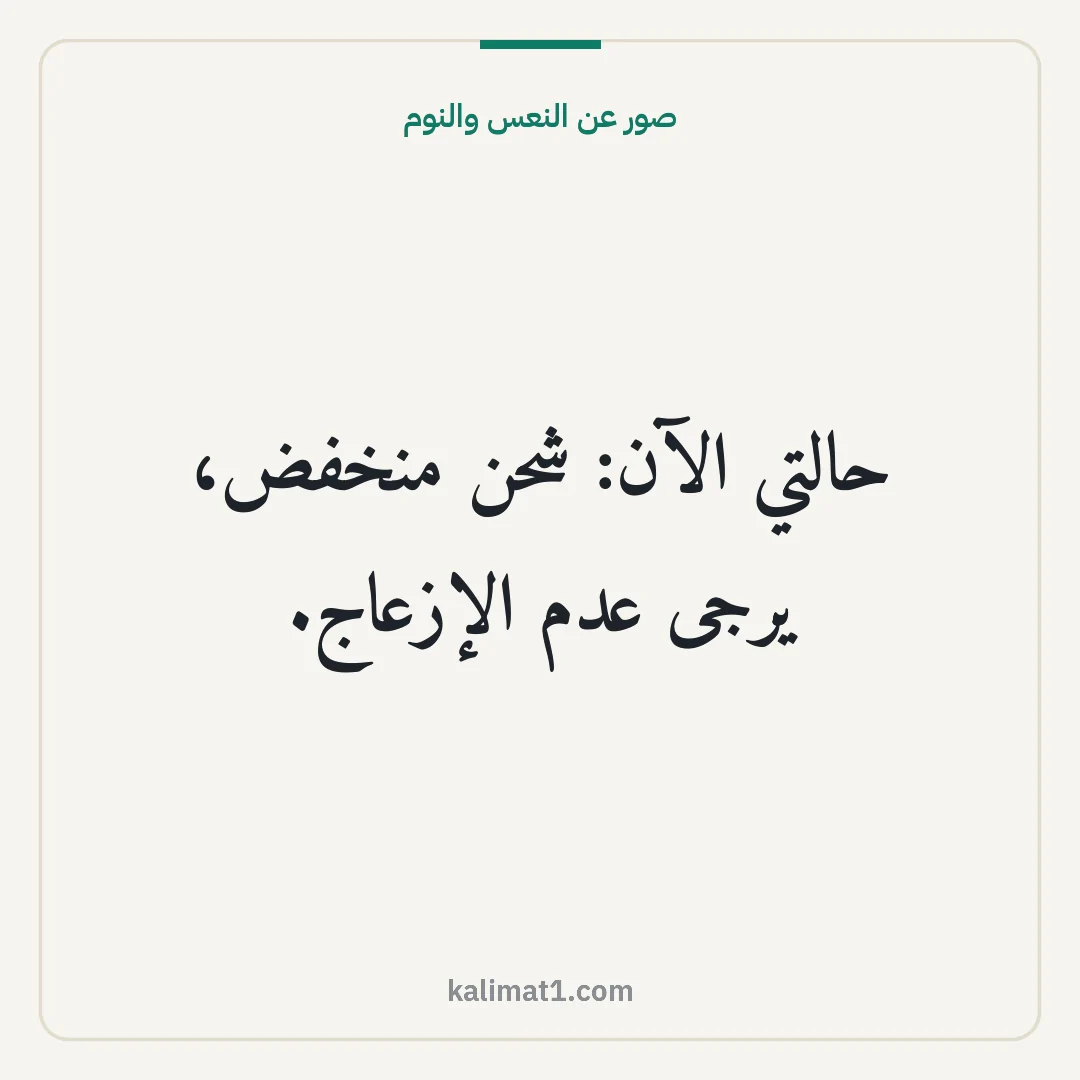 صور عن النعس والنوم: حالتي الآن: شحن منخفض، يرجى عدم الإزعاج.