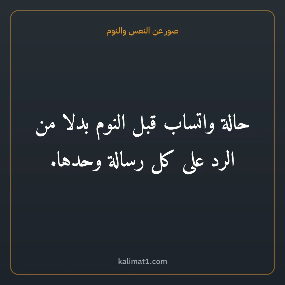صور عن النعس والنوم: حالة واتساب قبل النوم بدلا من الرد على كل رسالة وحدها.